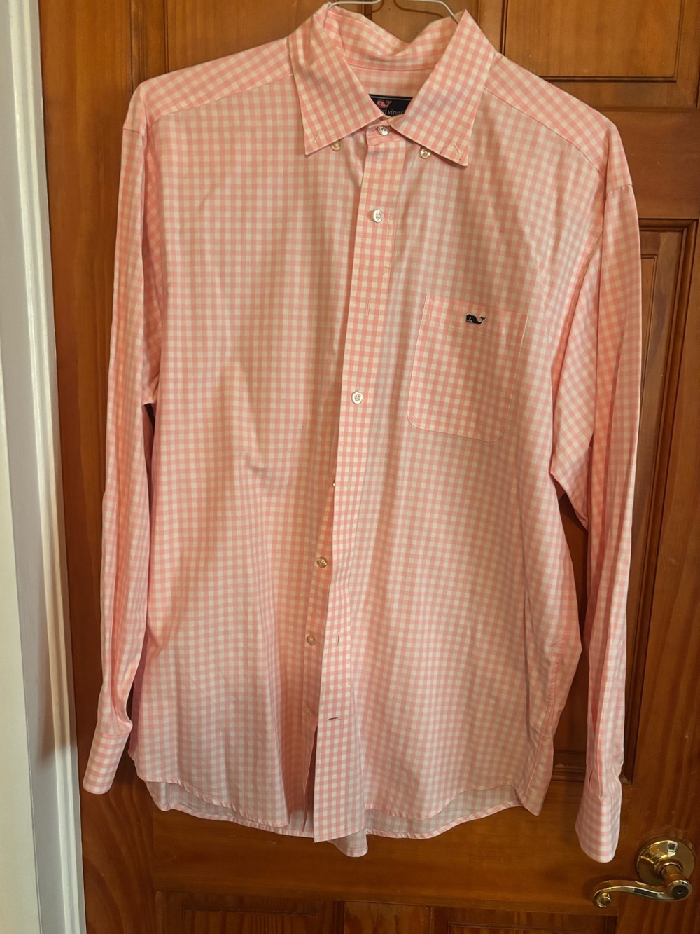 Vineyard Vines Light Pink Gingham Button-Down Dress Shirt